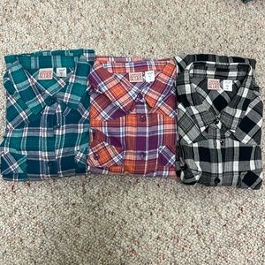 Missy Canyon river blues Shirt Plaid tab Sleeves Size Medium Lot Of 3